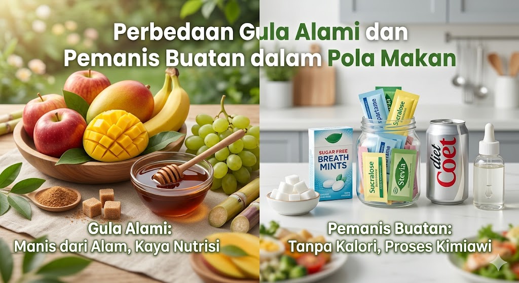 perbedaan gula alami dan pemanis buatan dalam pola makan
