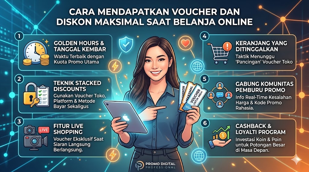 cara mendapatkan voucher dan diskon maksimal saat belanja online