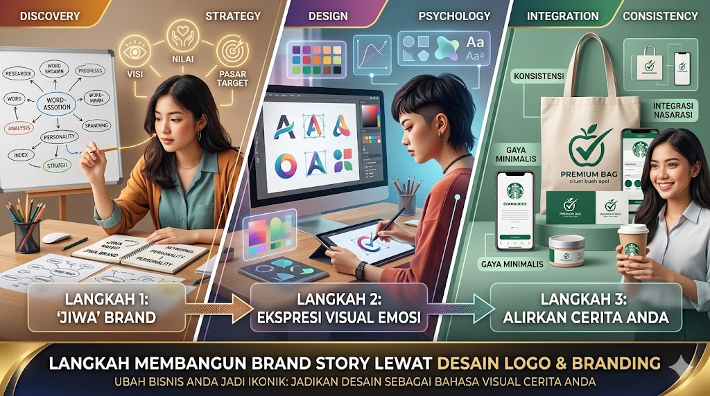 langkah membangun brand story lewat desain logo & branding