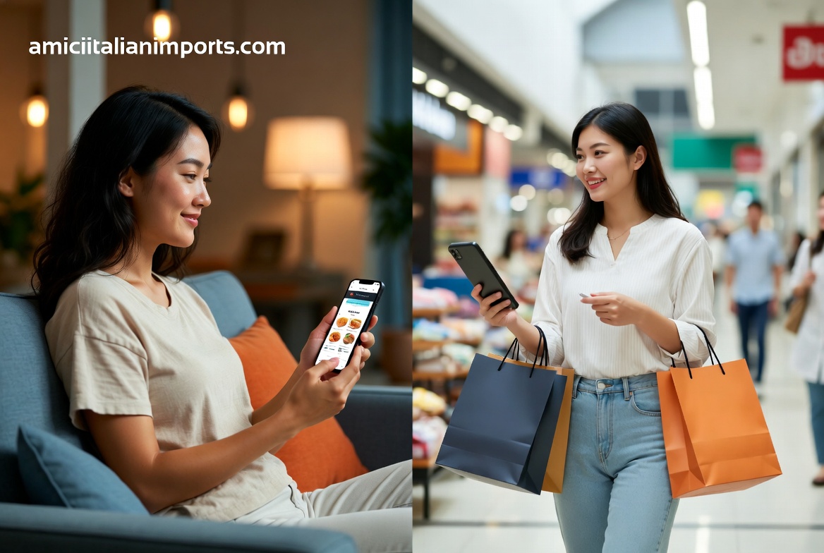 Perbandingan keuntungan belanja shopping / food online vs offline